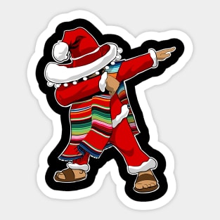 Christmas Sombrero Dabbing Mexican Serape Poncho Santa Sticker